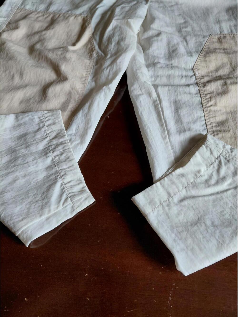 Nike Sportswear Woven Wind Pants Womens XL White Beige DM6209-030 Loose Baggy - Picture 3 of 12
